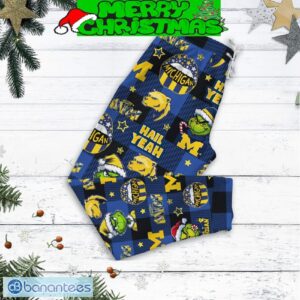 Michigan Wolverines Grinch Christmas I Feel The Need Fleece Pajamas Set All Over Print Christmas Gift - Michigan Wolverines Grinch Christmas I Feel The Need Fleece Pajamas Set-2