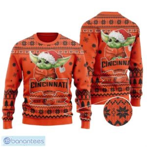 Cincinnati Bengals Cute Baby Yoda Grogu All Over Print Sweater Product Photo 1
