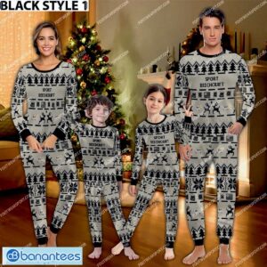 Beechcraft Sport Aircraft Ugly Christmas Family Pajamas Set Army Gift - Beechcraft Sport Aircraft Pajamas Set Family Photo Black