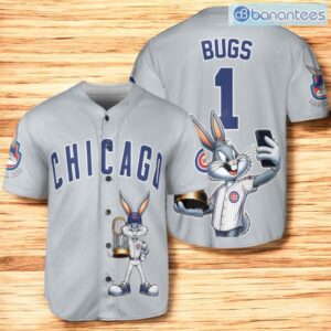 Chicago Cubs Bugs Bunny Baseball Jersey Shirt Gray For Men And Women Product Photo 1