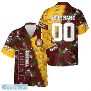 Washington Football Team Hawaiian Shirt And Shorts Custom Name Number Tropical Style Hawaiian Shirt Product Photo 1