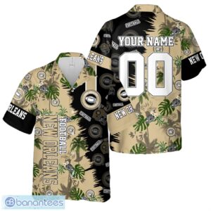 New Orleans Football Team Hawaiian Shirt And Shorts Custom Name Number Tropical Style Hawaiian Shirt Product Photo 1