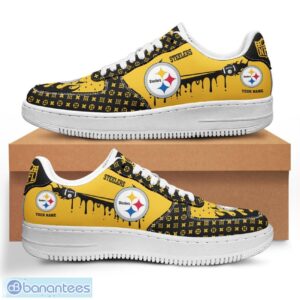 Personalized Name Pittsburgh Steelers Drip Air Force Shoes Men Women Sneakers Product Photo 1