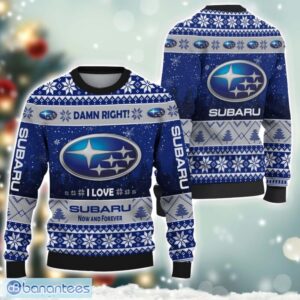 Subaru Damn Right I Lover Subaru Now And Forever 3D Ugly Christmas Sweater Christmas Gift Product Photo 1