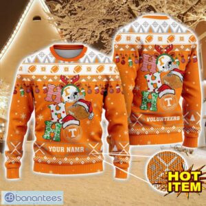 NCAA Tennessee Volunteers Ugly Christmas Sweater Custom Name 3D Sweater For Fans Product Photo 1