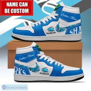 NRL Cronulla-Sutherland Sharks Custom Name Limited Air Jordan Hightop Shoes JD1 Sneakers Product Photo 1