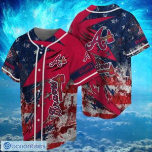 MLB Atlanta Braves Logo Design US Flag Gifts Baseball Jersey Shirt Full Print Product Photo 1
