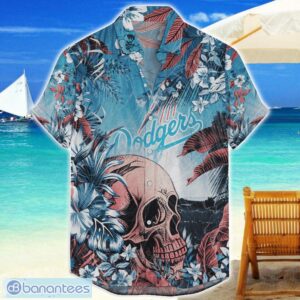 Los Angeles Dodgers Tropical Skull Halloween 3D Hawaiian Shirt For Men Women MLB Fans Product Photo 1