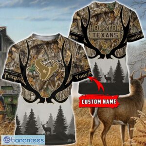 Houston Texans Custom Name Hunting Camo Style 3D Hoodie T-Shirt Sweatshirt Product Photo 4