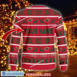 NEW Seasonal Minnesota Wild Knitted Christmas Sweater Gift For Adult Custom Name - NHL Minnesota Wild Ugly Christmas Sweater For Men And Women Photo 2