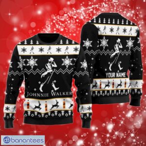 Johnnie Walker Custom Name Dark Sweatshirt Gifts Christmas Ugly Sweater Print Full Product Photo 1