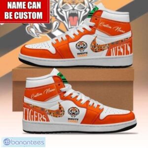 NRL Wests Tigers Custom Name Limited Air Jordan Hightop Shoes JD1 Sneakers Product Photo 1