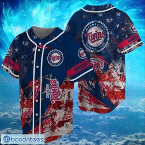 MLB Minnesota Twins Logo Design US Flag Gifts Baseball Jersey Shirt Full Print Product Photo 1