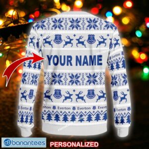 NEW Ribbed Everton Ugly Christmas Sweater Gift For Men And Women Custom Name - EPL Everton Ugly Christmas Sweater For Men And Women Photo 2