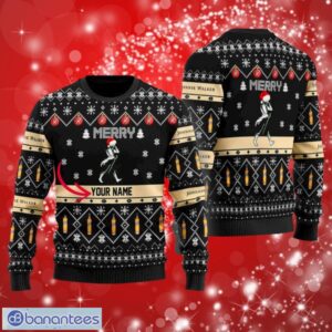 Merry Santa Hat Johnnie Walker Custom Name Ugly Christmas Sweater Print Full Product Photo 1