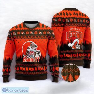 Cleveland Browns Myles Garrett #95 Born To Be A Legend Super Bowl LVII 2023 Sport Player 3D Ugly Christmas Sweater Product Photo 1