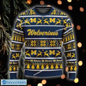 NEW Toboggan Michigan Wolverines Ugly Christmas 3D Sweater Gift For Adult Custom Name - NCAA Michigan Wolverines Ugly Christmas Sweater For Men And Women Photo 1