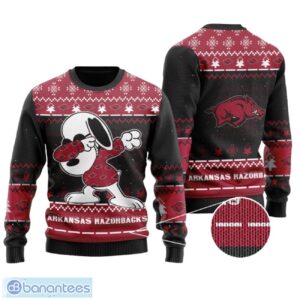 Arkansas Razorbacks Snoopy Dabbing All Over Print Sweater Product Photo 1