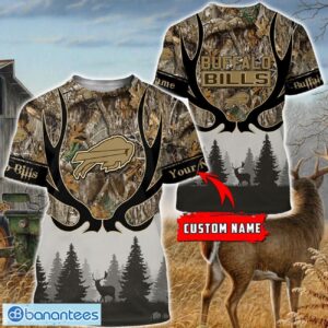 Buffalo Bills Custom Name Hunting Camo Style 3D Hoodie T-Shirt Sweatshirt Product Photo 4