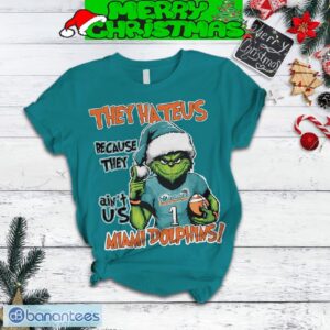 Miami Dolphins Grinch Hate Us Christmas Fleece Pajamas Set Gift Family - Miami Dolphins Grinch Hate Us Christmas Fleece Pajamas Set-3