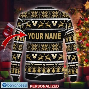 NEW Socks Vanderbilt Commodores Ugly Xmas Sweater Gift For Men And Women Custom Name - NCAA Vanderbilt Commodores Ugly Christmas Sweater For Men And Women Photo 2