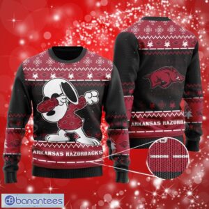 NACC Arkansas Razorbacks Snoopy Dabbing Christmas Full Over Print Gifts Christmas 3D Sweater Shirt Product Photo 1