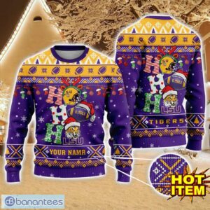 NCAA LSU Tigers Ugly Christmas Sweater Custom Name 3D Sweater For Fans Product Photo 1