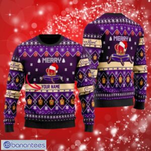 Merry Santa Hat Crown Royal Custom Name Ugly Christmas Sweater Print Full Product Photo 1