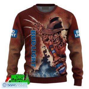 Bud Light Freddy Krueger Halloween Sweater Brand 3D Gift Christmas All Over Print For Fans - Bud Light Freddy Krueger Halloween Sweater-2