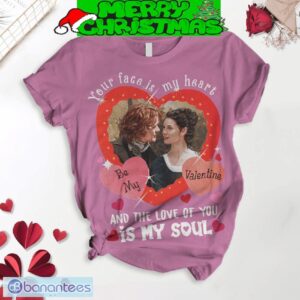 Outlander Happy Valentine Pink Fleece Pajamas Set Full Print Christmas For Women - Outlander Happy Valentine Pink Fleece Pajamas Set-2