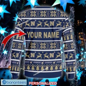 NEW Roast Navy Midshipmen Knitted Christmas Sweater AOP Gift For Men And Women Custom Name - NCAA Navy Midshipmen Ugly Christmas Sweater For Men And Women Photo 2