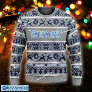 NEW Season Minnesota Timberwolves Ugly Christmas Sweater Gift For Men And Women Custom Name - NBA Minnesota Timberwolves Ugly Christmas Sweater For Men And Women Photo 1