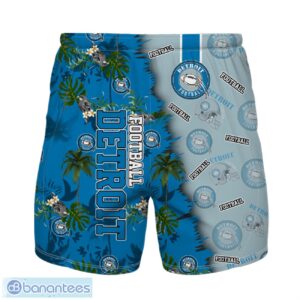 Detroit Football Team Hawaiian Shirt And Shorts Custom Name Number Tropical Style Hawaiian Shirt Product Photo 2