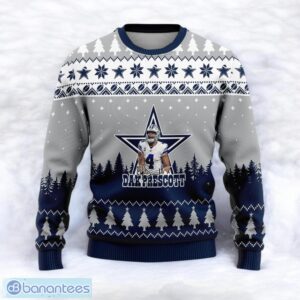 Dallas Cowboys Dak Prescott #4 Super Bowl LVII 2023 It's A Good Day To Be A Cowboys Fan Sport Player 3D Ugly Christmas Sweater Product Photo 2