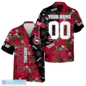 Tampa Bay Football Team Hawaiian Shirt And Shorts Custom Name Number Tropical Style Hawaiian Shirt Product Photo 1