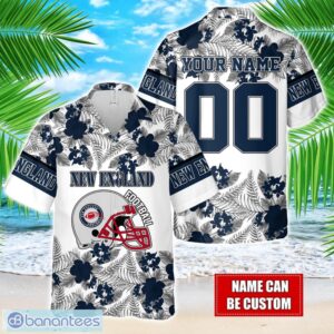 New England Team Hawaiian And Shorts All Printed Beach Set For Fans Custom Name Product Photo 1