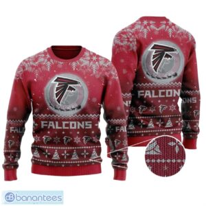 Atlanta Falcons Santa Claus In The Moon All Over Print Sweater Product Photo 1