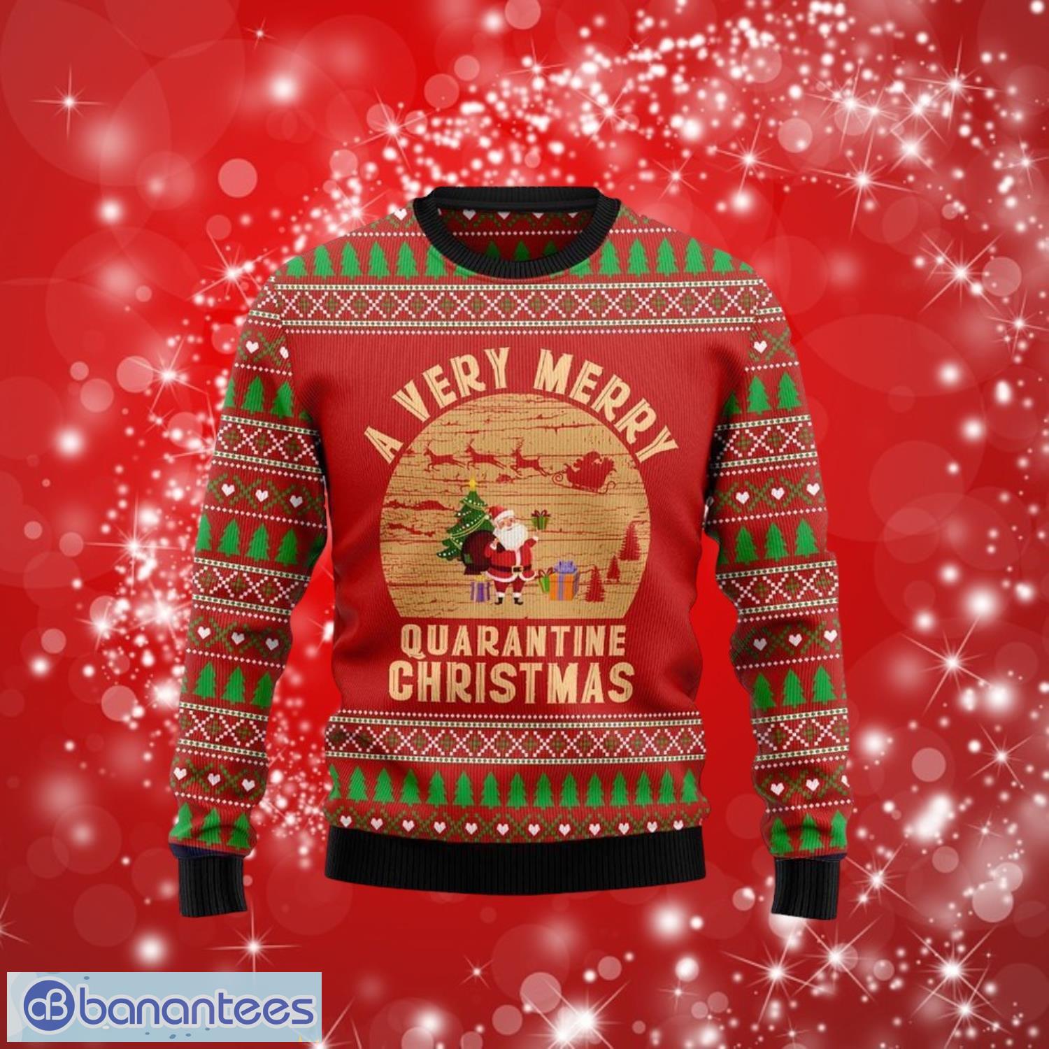 a very merry quarantine christmas gifts ugly christmas sweater print full image A Very Merry Quarantine Christmas Gifts Ugly Christmas Sweater Print Full Product Photo 1