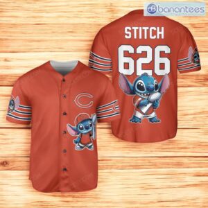 Chicago Bears Lilo & Stitch Champions Baseball Jersey Shirt Orange For Men And Women Product Photo 1