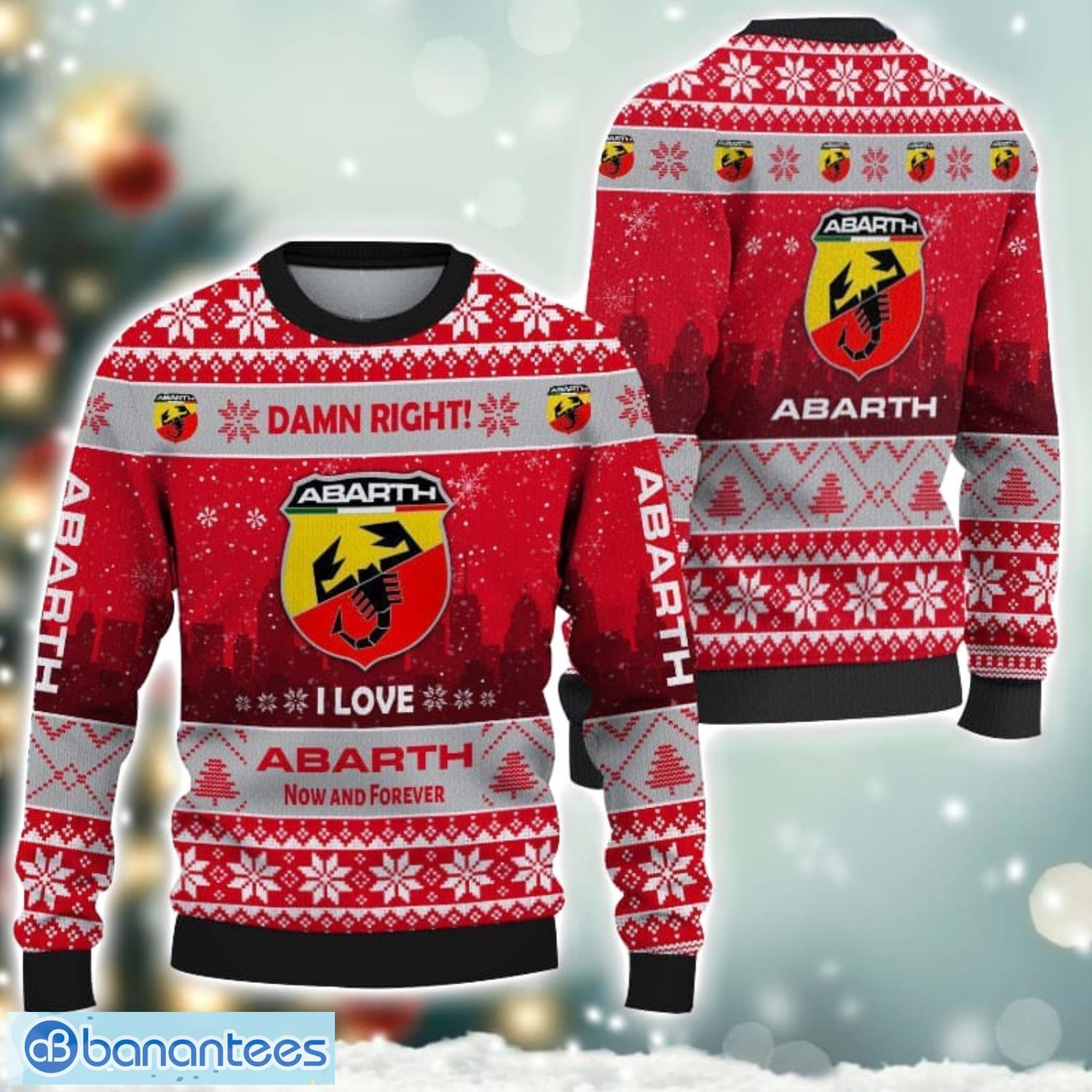 abarth damn right i lover abarth now and forever 3d ugly christmas sweater christmas gift image Abarth Damn Right I Lover Abarth Now And Forever 3D Ugly Christmas Sweater Christmas Gift Product Photo 1