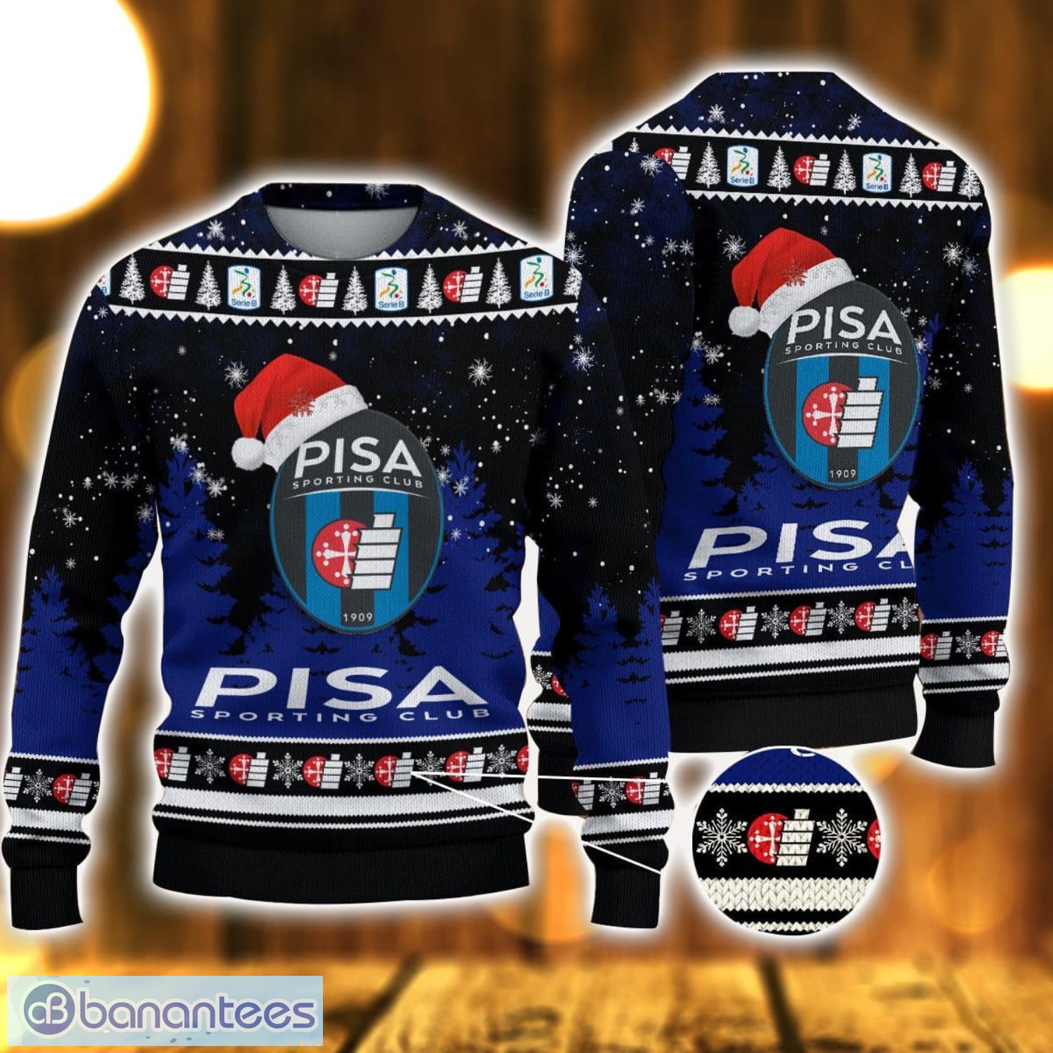 ac pisa 1909 ugly christmas sweater holiday gift ideas for men and women image AC Pisa 1909 Ugly Christmas Sweater Holiday Gift Ideas For Men And Women Product Photo 1