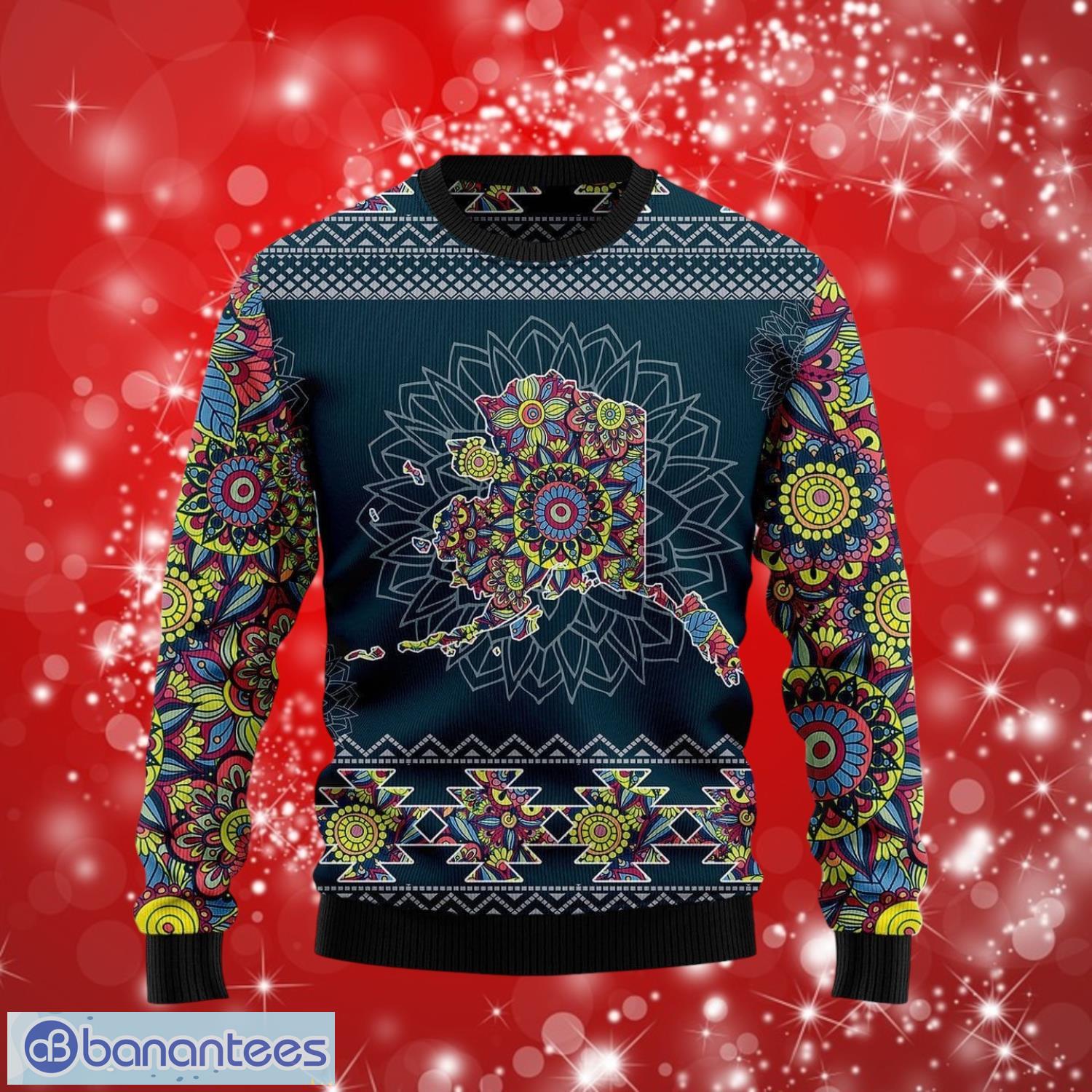 alaska blue mandala dark sweater shirt gifts christmas 3d sweater shirt image Alaska Blue Mandala Dark Sweater Shirt Gifts Christmas 3D Sweater Shirt Product Photo 1