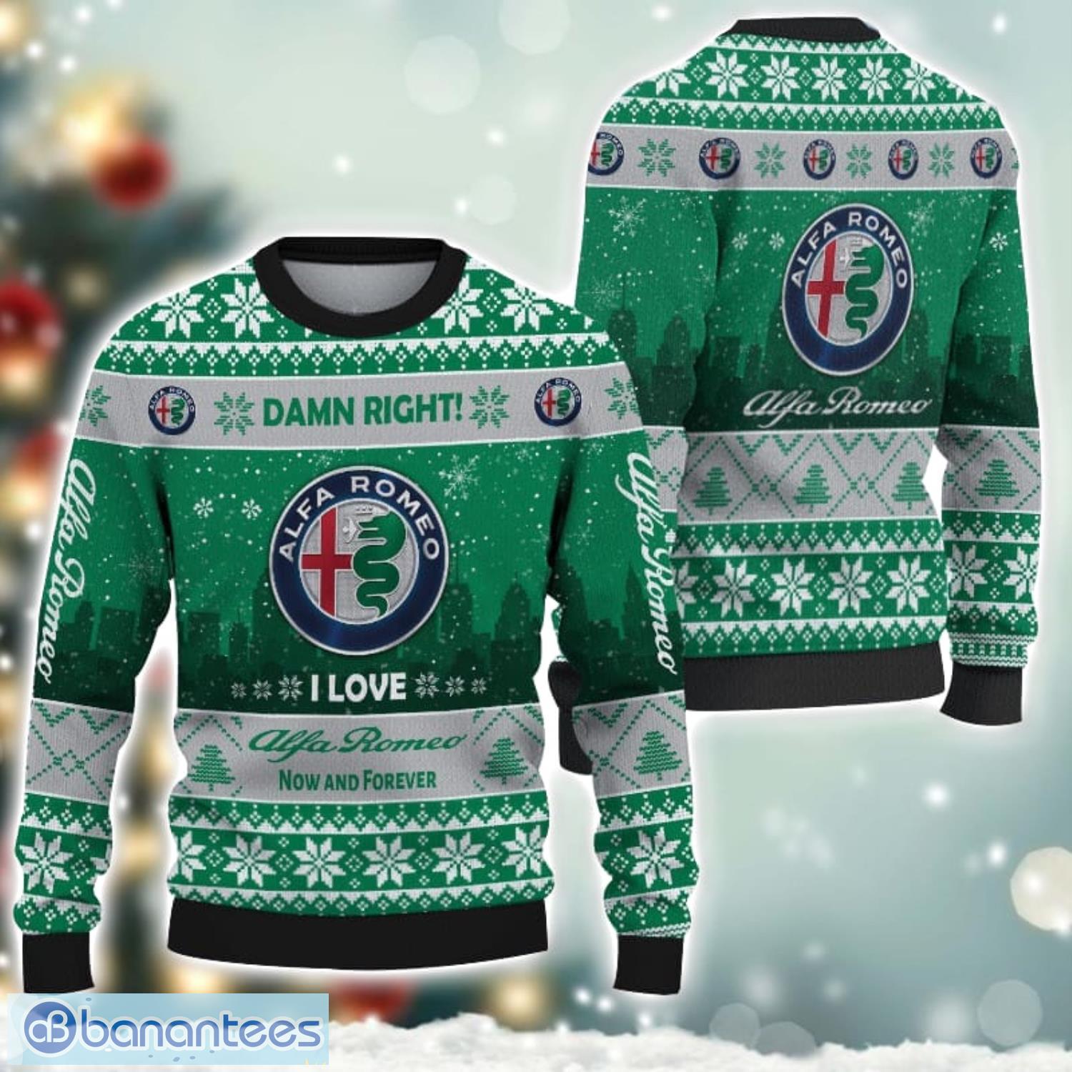 alfa romeo damn right i lover alfa romeo now and forever 3d ugly christmas sweater christmas gift image Alfa Romeo Damn Right I Lover Alfa Romeo Now And Forever 3D Ugly Christmas Sweater Christmas Gift Product Photo 1
