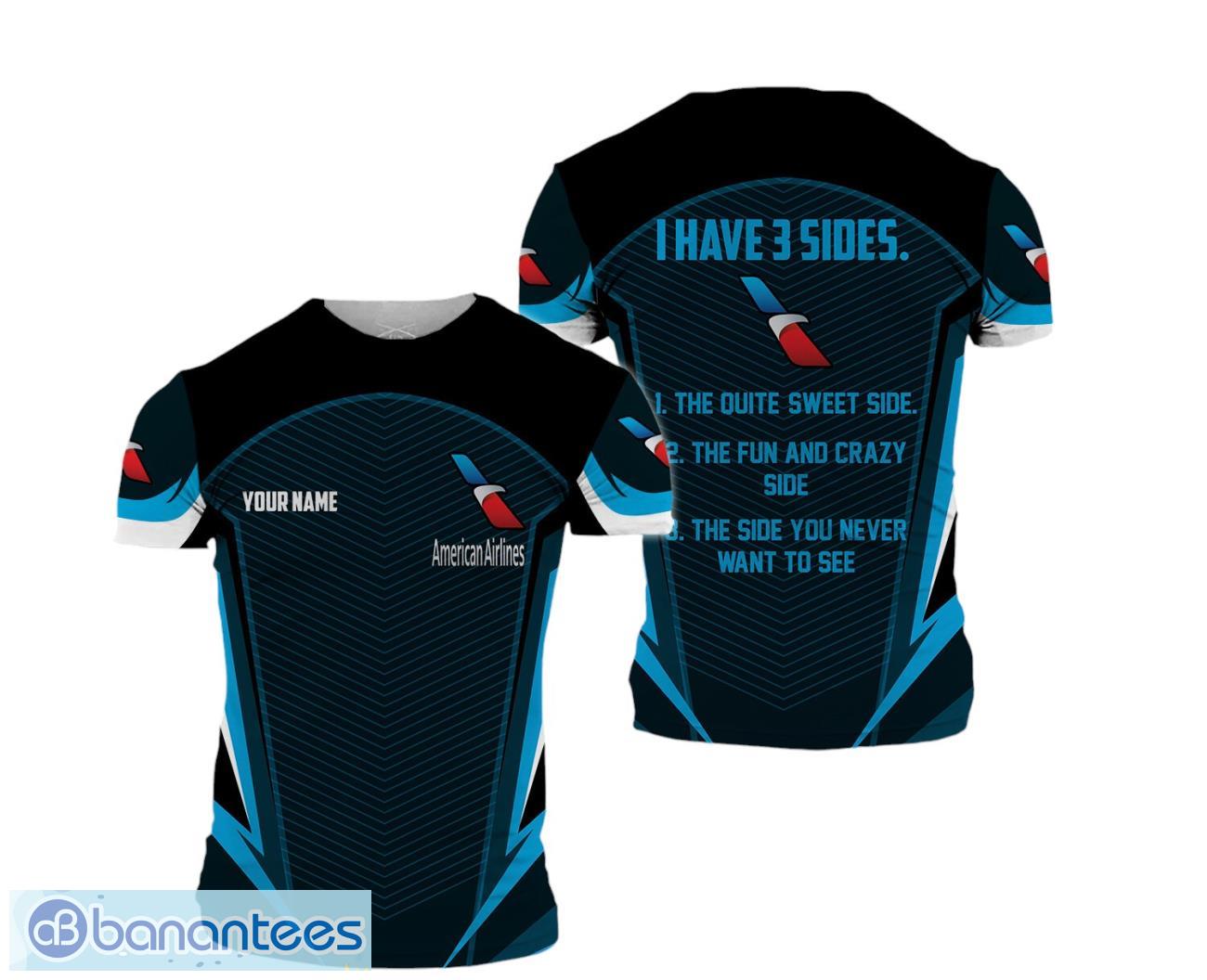 american airlines custom name 3d t shirt image American Airlines Custom Name 3D T-Shirt Product Photo 1