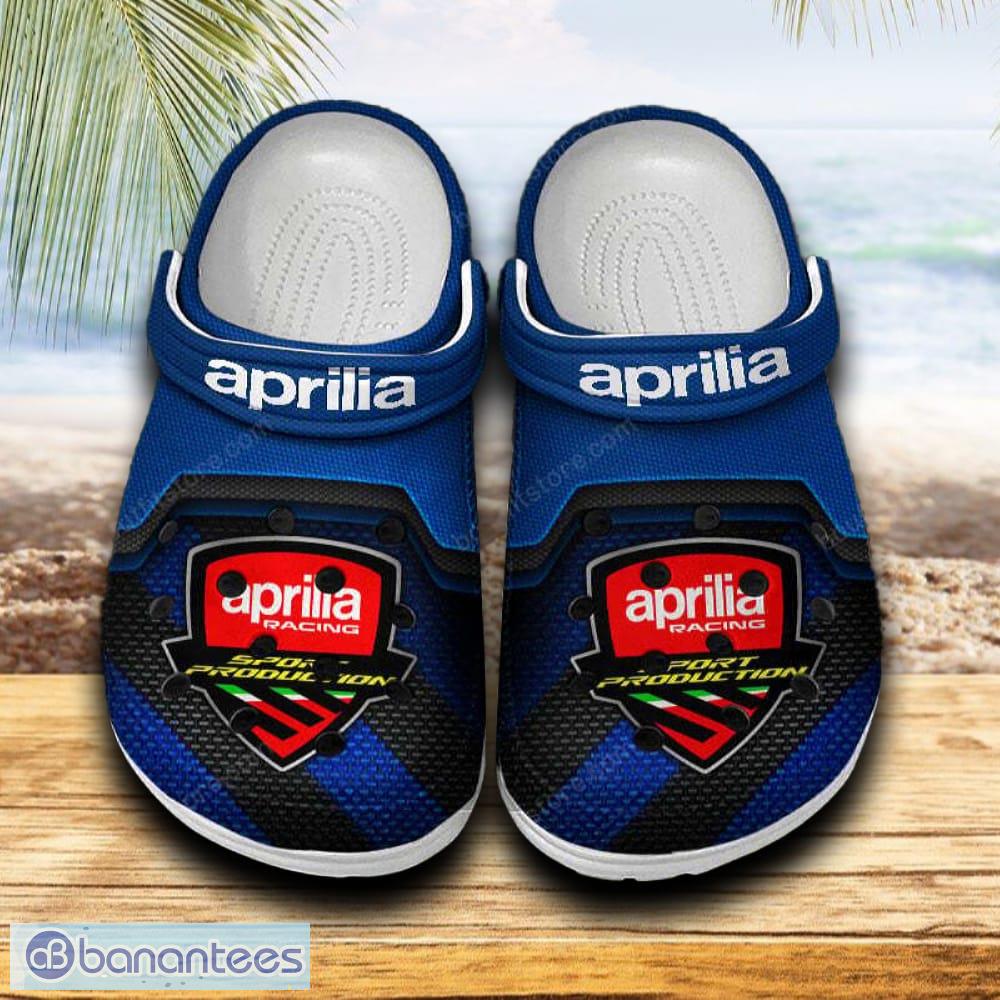 aprilia car clog shoes blue color new gift for fans custom name image Aprilia Car Clog Shoes Blue Color New Gift For Fans Custom Name - Aprilia Car Clog Shoes Blue Color New Gift For Fans Custom Name