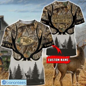 Kansas City Chiefs Custom Name Hunting Camo Style 3D Hoodie T-Shirt Sweatshirt Product Photo 4
