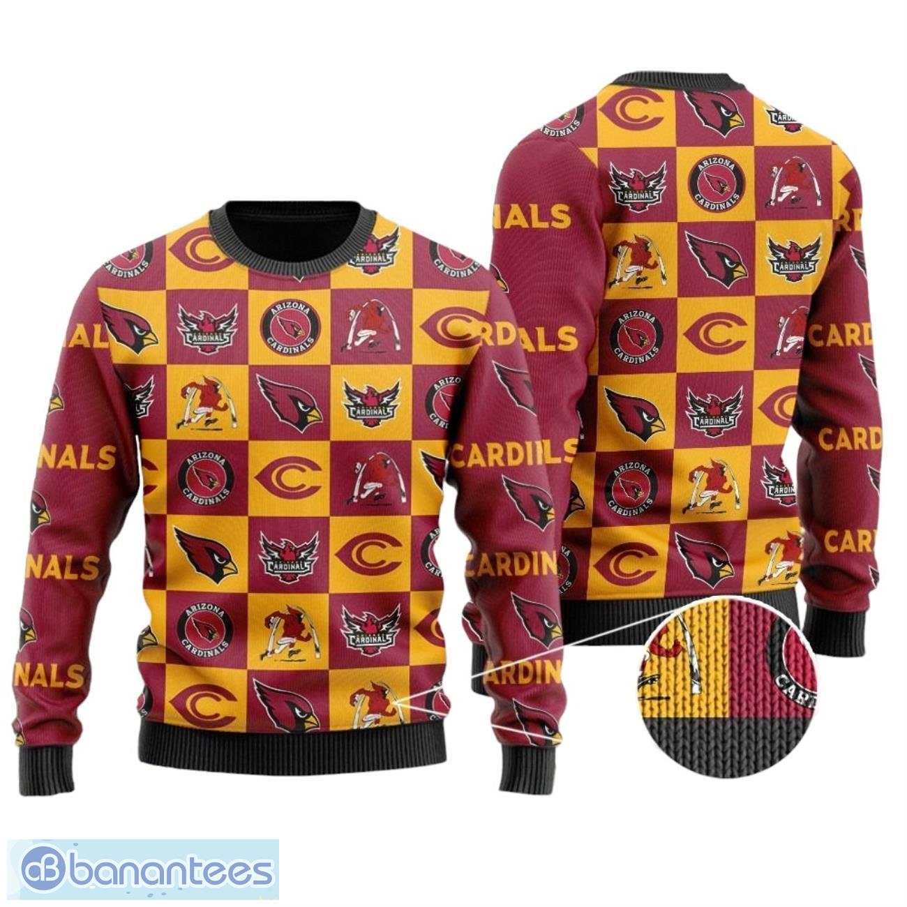 arizona cardinals logo checkered flannel all over print sweater image Arizona Cardinals Logo Checkered Flannel All Over Print Sweater Product Photo 1
