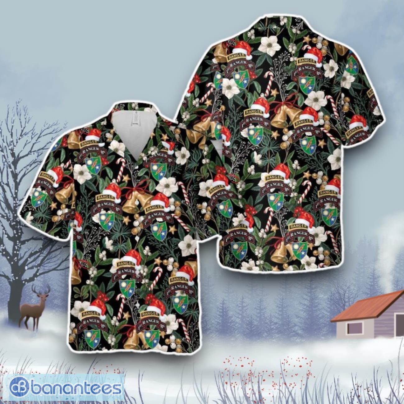 army 1st ranger battalion hawaiian shirt gift for christmas image Army 1st Ranger Battalion Hawaiian Shirt Gift For Christmas Product Photo 1