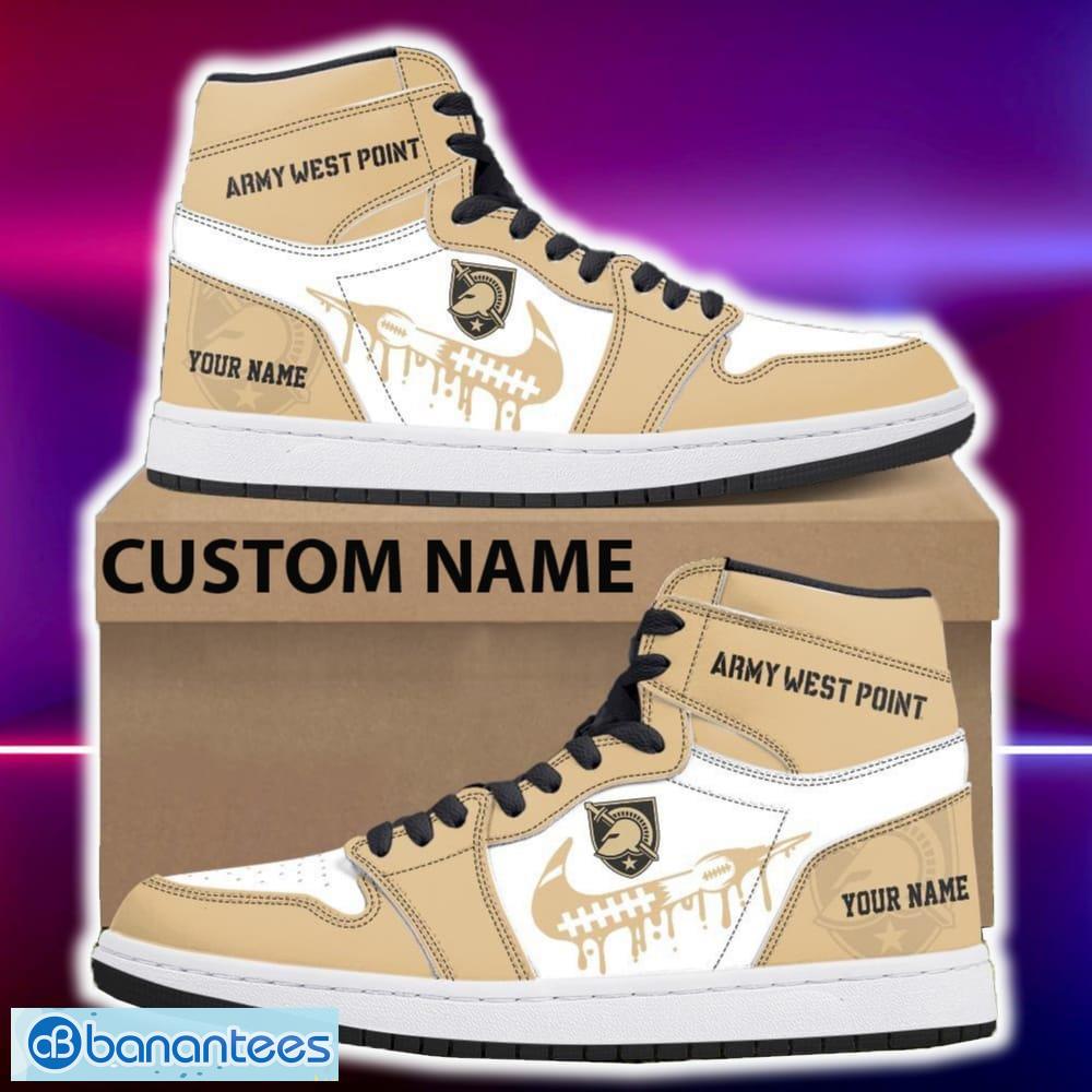 army black knights air jordan hightop shoes new custom name for fans gift sneaker image Army Black Knights Air Jordan Hightop Shoes New Custom Name For Fans Gift Sneaker - Army Black Knights Air Jordan Hightop Shoes Photo 4