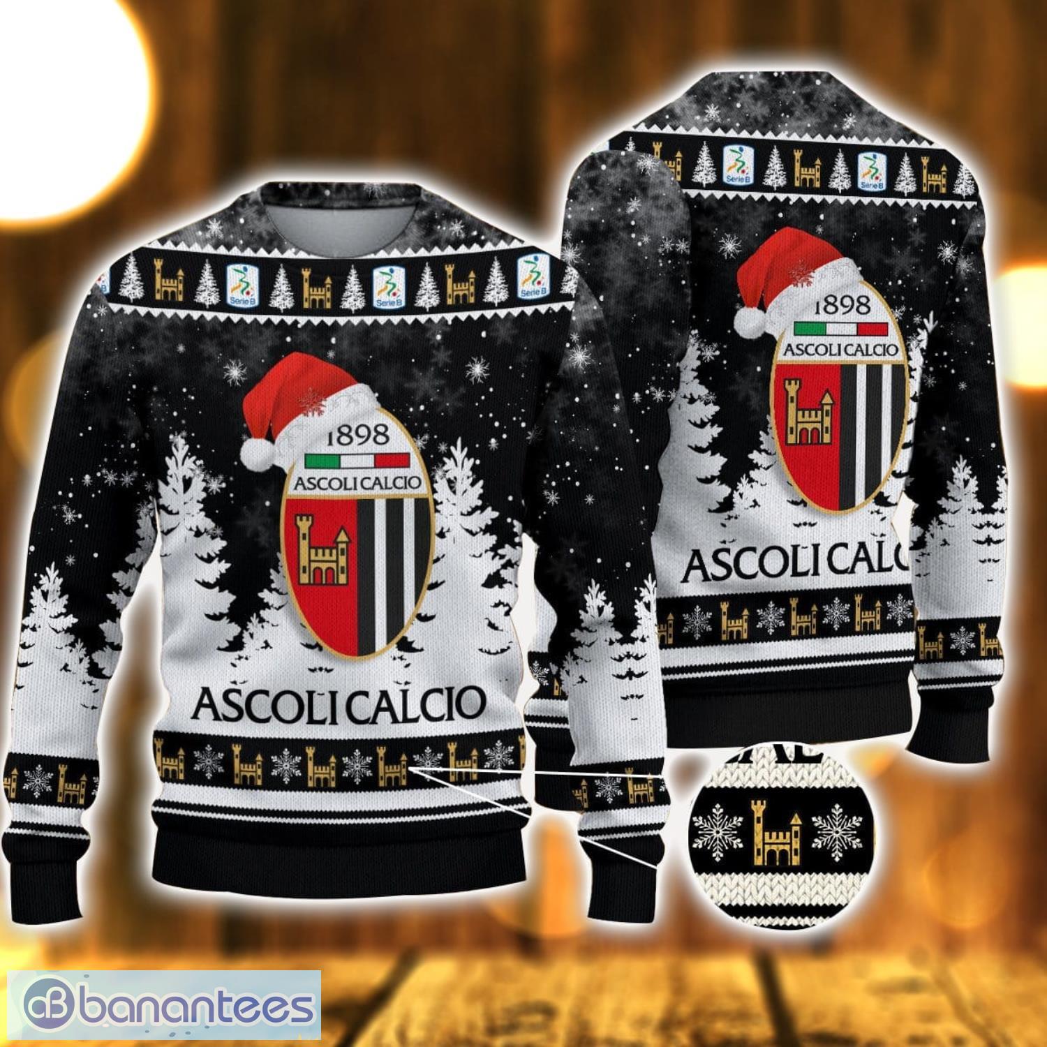 ascoli calcio 1898 ugly christmas sweater holiday gift ideas for men and women image Ascoli Calcio 1898 Ugly Christmas Sweater Holiday Gift Ideas For Men And Women Product Photo 1